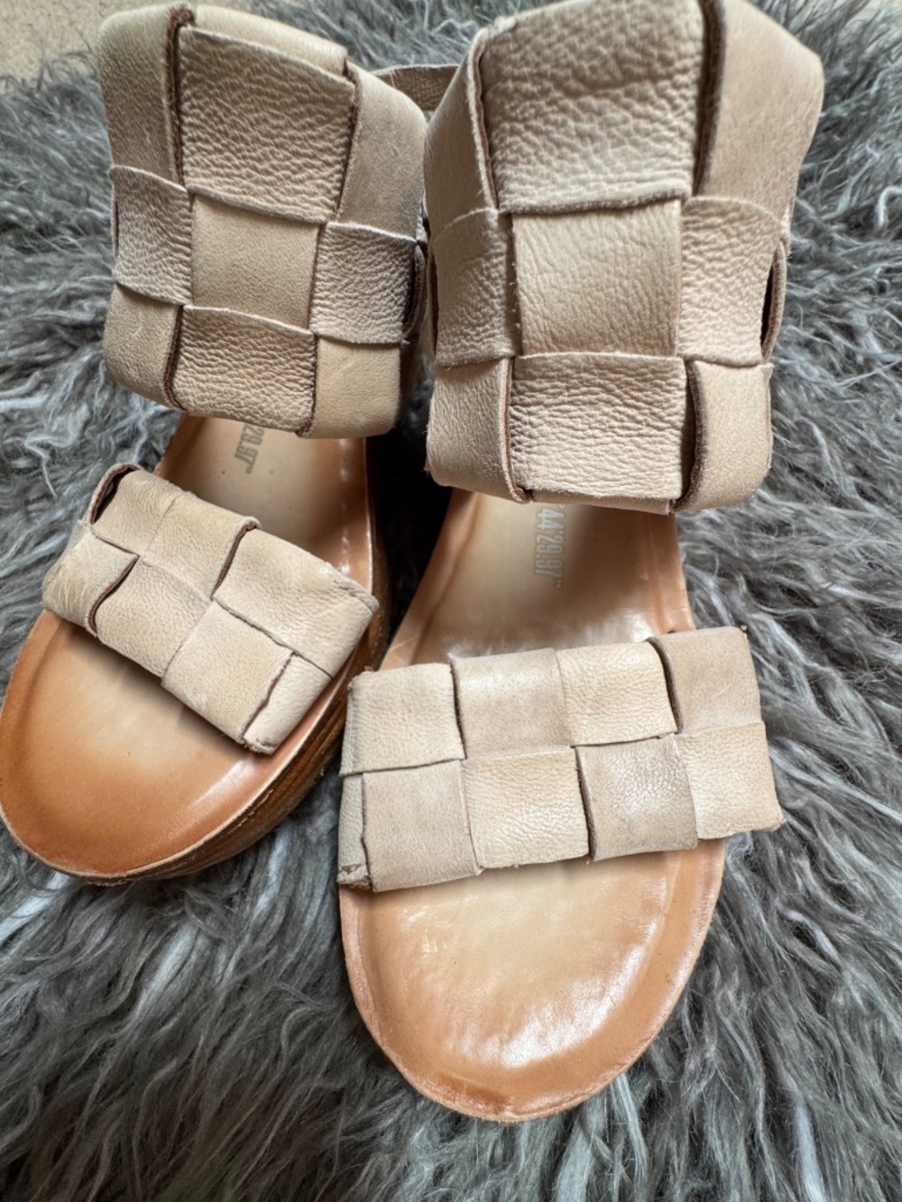 A.S.98 Nasser Woven Leather Wedge Platform Sandal 38